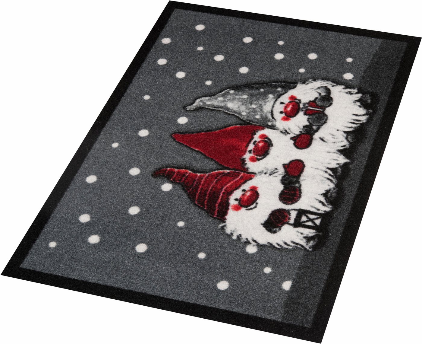 HANSE Home Fußmatte 3 Zwerge, Türmatte, rechteckig, Höhe: 7 mm, Schmutzfangmatte, Outdoor, Rutschfest, Weihnachten, Waschbar, Innen