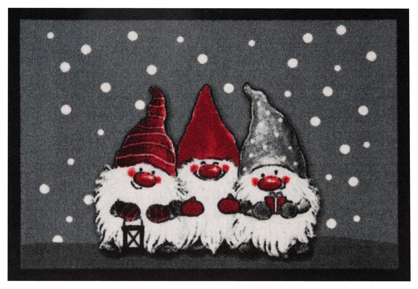 HANSE Home Fußmatte 3 Zwerge, T ürmatte, rechteckig, Höhe: 7 mm, Schmutzfangmatte, Outdoor, Rutschfest, Weihnachten, Waschbar, Innen Bild 3