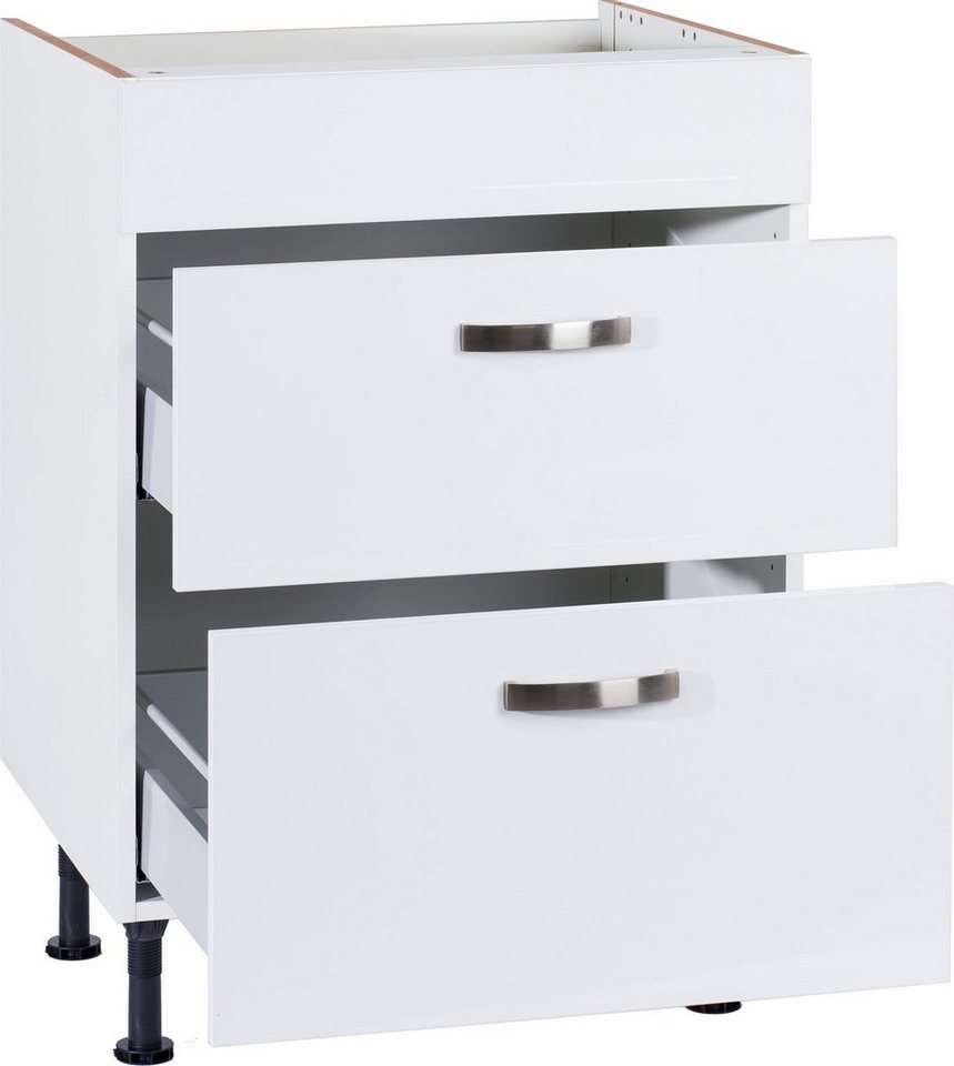 KOCHSTATION Kochfeldumbauschrank KS-Cara Breite 60 cm, mit Vollauszügen und Soft-Close-Funktion