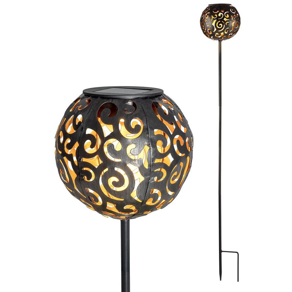 IC Gardenworld Kugelleuchte 2 Stück Solarkugel aus Metall im orientalischem-Look, LED fest integriert, Warm-weiß, Solarlampe im modernen Look Bild 2