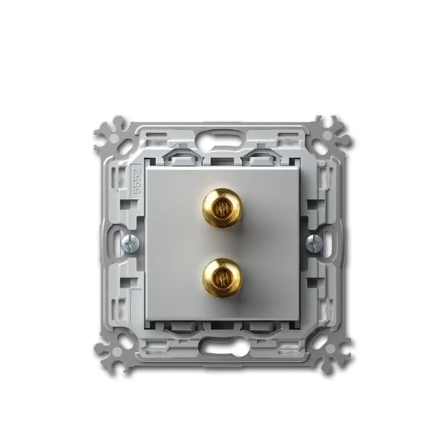 TEM MODUL PLUS 2-Fach Lautsprecher Steckdose Silber UP