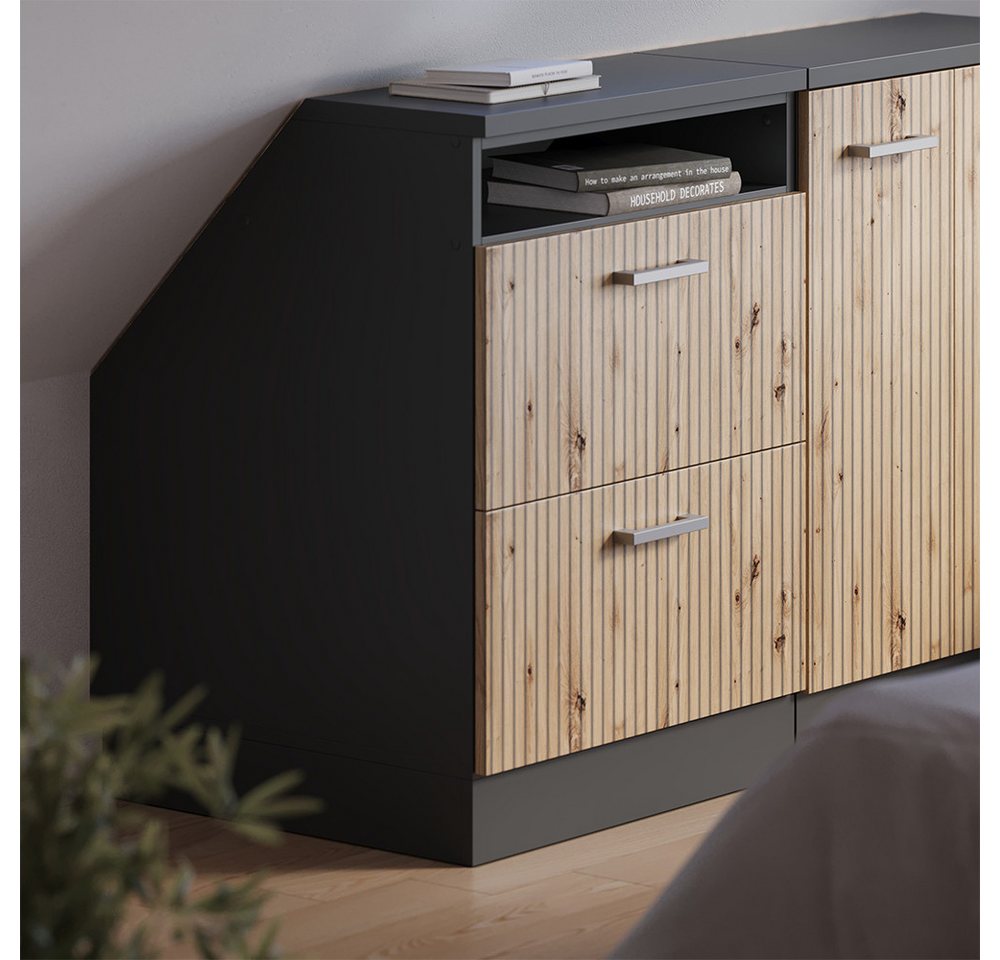Vicco Unterschrank R-Line, Artisan-Eiche/Anthrazit, 60 cm mit 2 Schubladen, Schrankkor... (1-St) Bild 2