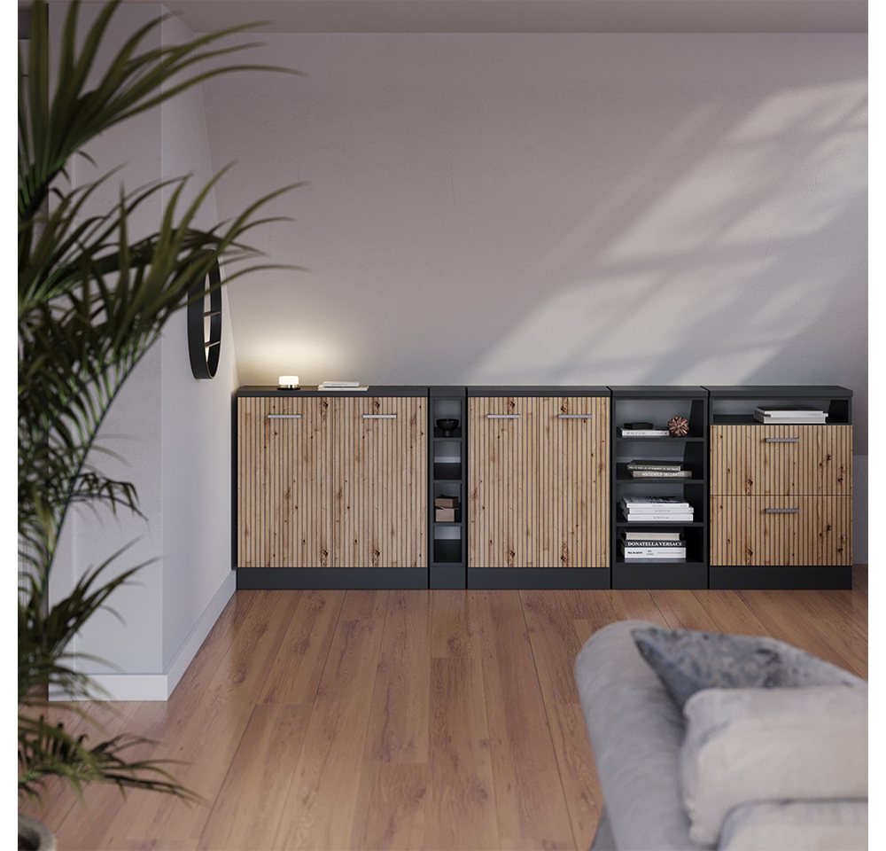 Vicco Unterschrank R-Line, Artisan-Eiche/Anthrazit, 60 cm mit 2 Schubladen, Schrankkor... (1-St) Bild 4