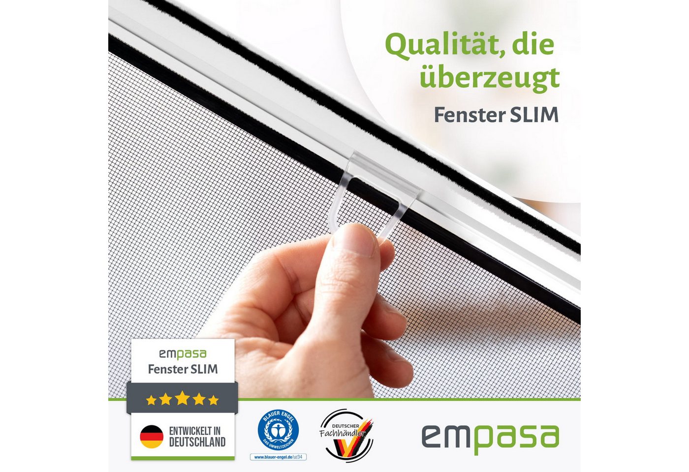 empasa Insektenschutz-Fensterrahmen "SLIM", Fliegengitter Fenster flaches Design, geringe Einbautiefe Bild 2