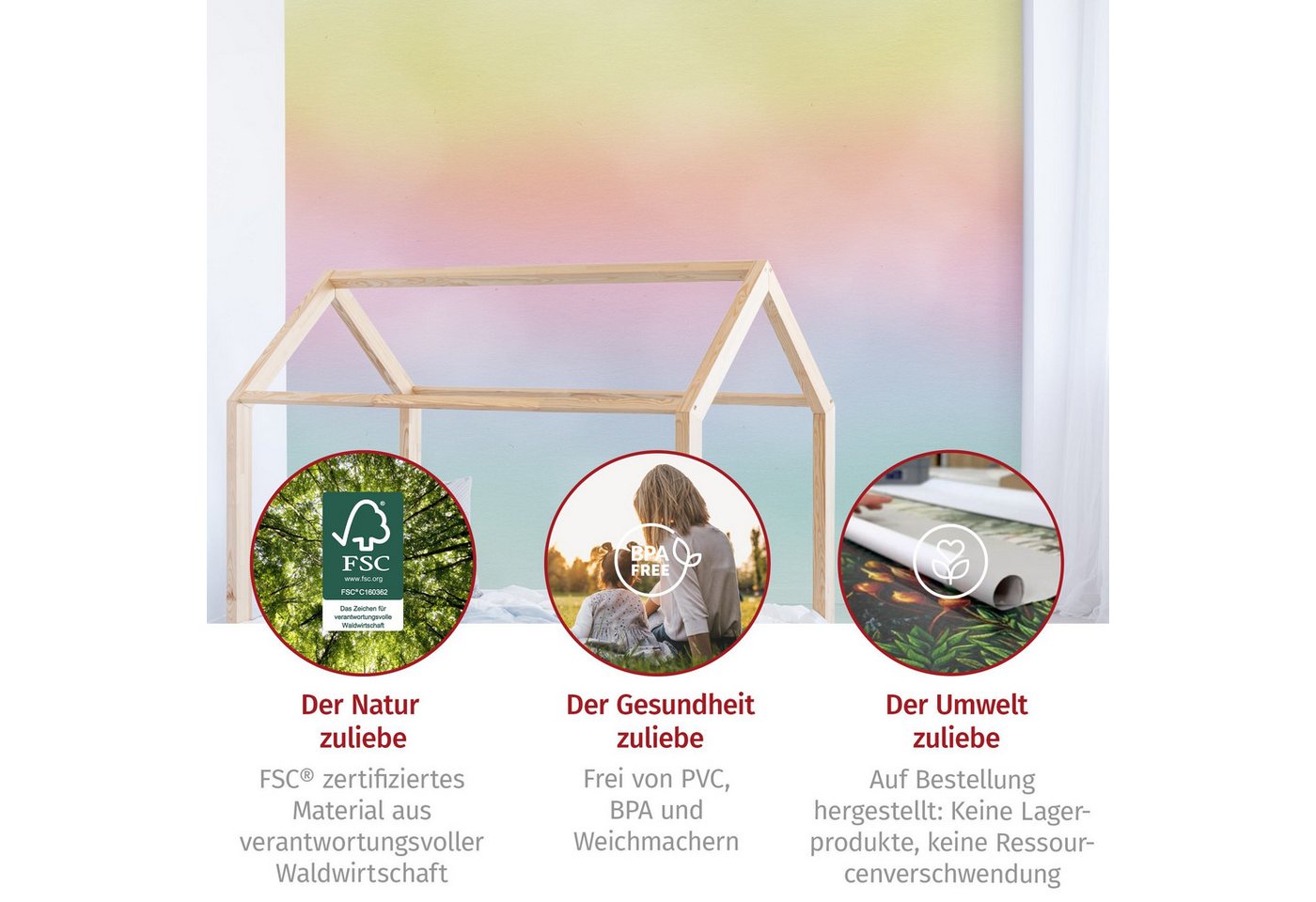 Bilderdepot24 Kindertapete Regenbogen Wasserfarben Illustration Kinder bunt moderne Wanddeko XXL, Glatt, Matt, (Vliestapete inkl. Kleister oder selbstklebend), Mädchenzimmer Jungenzimmer Babyzimmer Bildtapete Fototapete Wandtapete Bild 4
