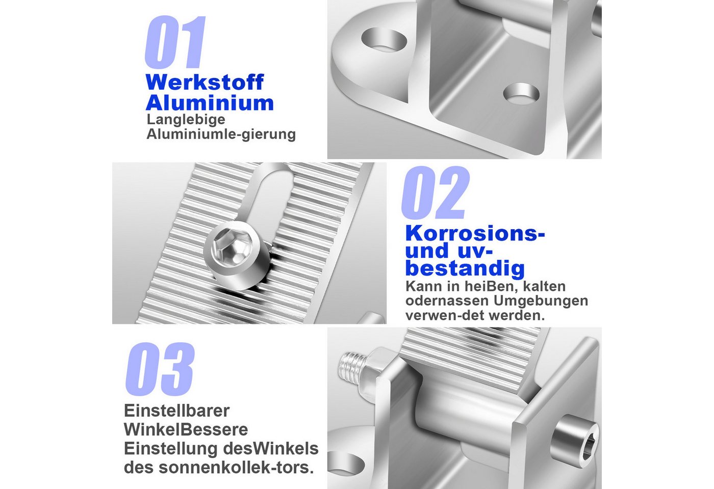 Clanmacy Solarmodul-Halterung 2/4x Alu Solarmodul-Halterung für Balkonkraftwerk verstellbar Bild 3