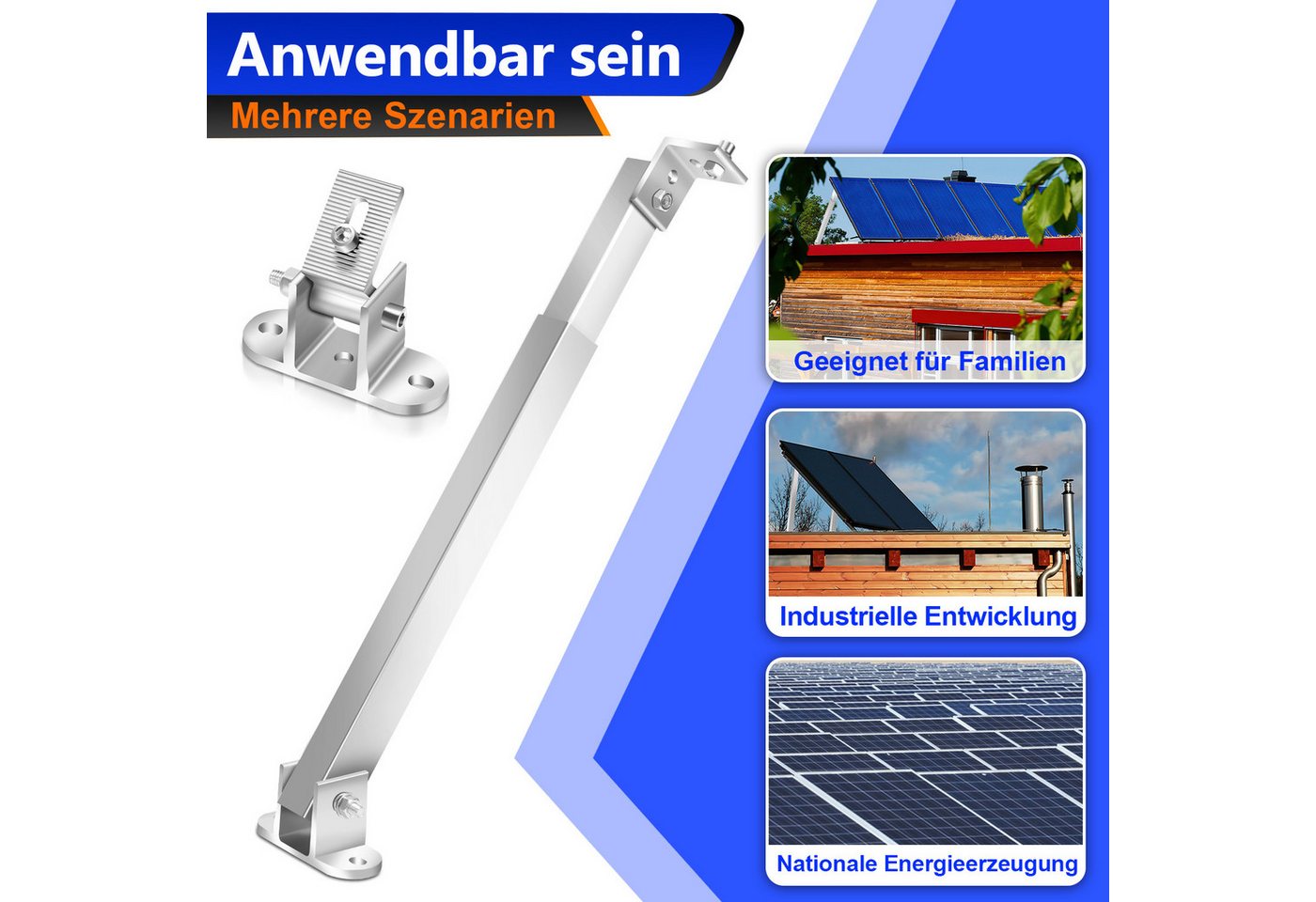 Clanmacy Solarmodul-Halterung 2/4x Alu Solarmodul-Halterung für Balkonkraftwerk verstellbar Bild 5