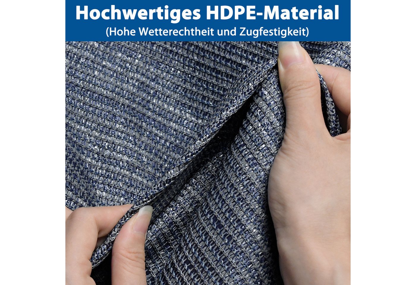 FIVMEN Outdoorteppich Vorzeltteppich Camping Matte HDPE Markisenteppich Bläulich-grau, 2.5x3m, mit Aluminiumschlaufen Zeltunterlage+Tragetasche Verschiedene Größen Bild 5