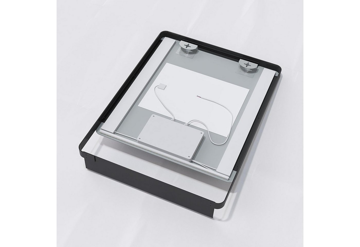 AQUABATOS Badspiegel LED-Lichtspiegel Wandspiegel mit Beleuchtung und Ablage Bad Spiegel, 6400K Kaltweiße, Antibeschlag, Dimmerfunktion, Memory-Funktion, IP44 Bild 4