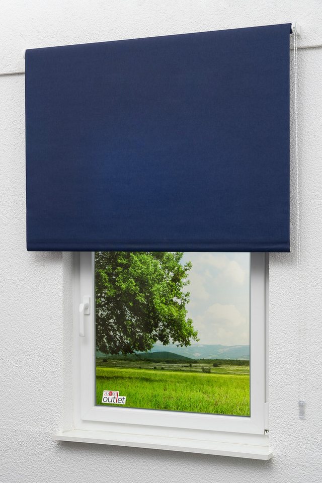 Rollo Basisrollo Tageslicht Dunkelblau, LYSEL®, blickdicht, HxB 175x82cm