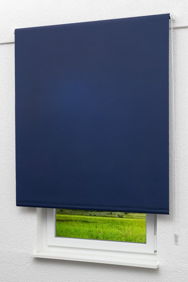 Rollo Basisrollo Tageslicht Dunkelblau, LYSEL®, blickdicht, HxB 175x82cm Bild 3