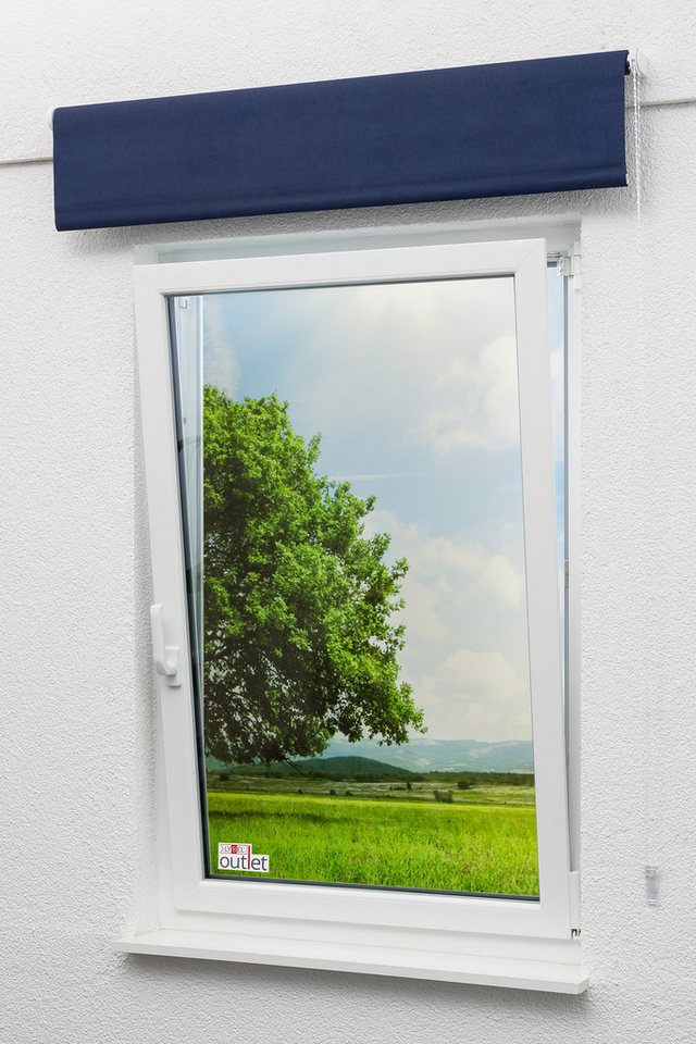 Rollo Basisrollo Tageslicht Dunkelblau, LYSEL®, blickdicht, HxB 175x82cm Bild 4