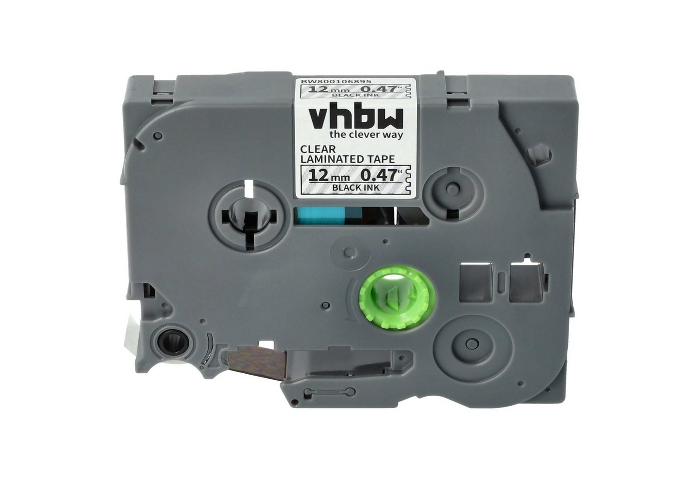 vhbw Beschriftungsband passend für Brother PT H107B, H108, H108GT, H300, H110BK, H200, H110, Hochwertige Patrone für Ihren Etikettendrucker, Ihr Beschriftungsgerät