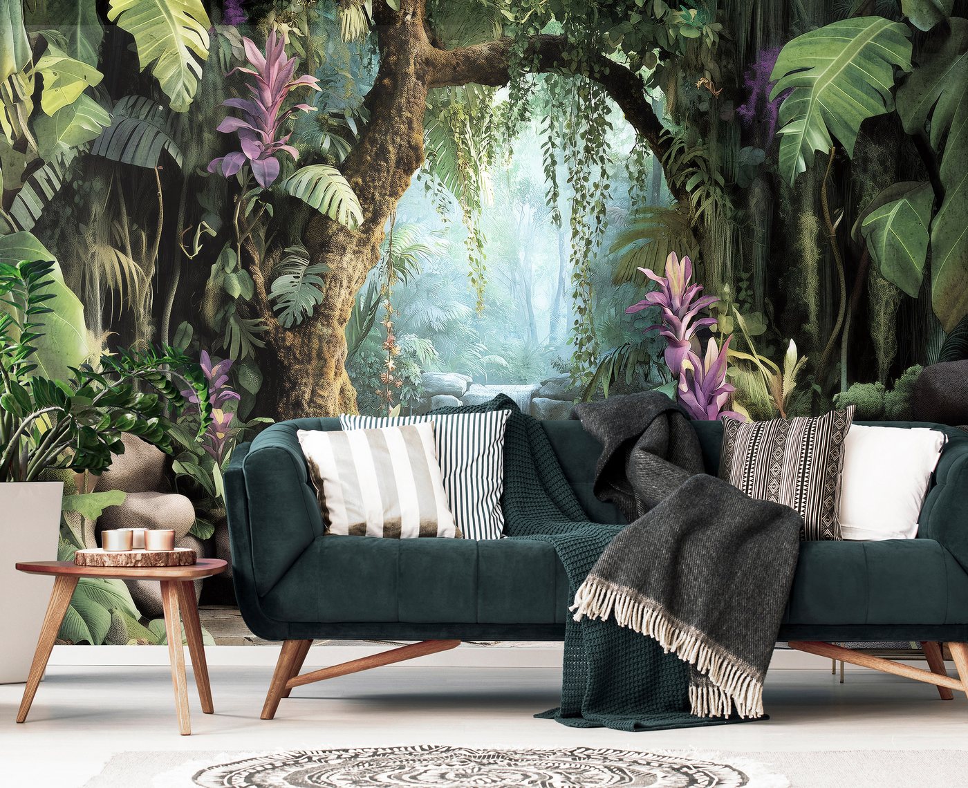 Wallarena Fototapete Wasserfall - Mehrfarbig - Modern - Vlies - Wohnzimmer, glatt, (7 St), 350x250cm Bild 4