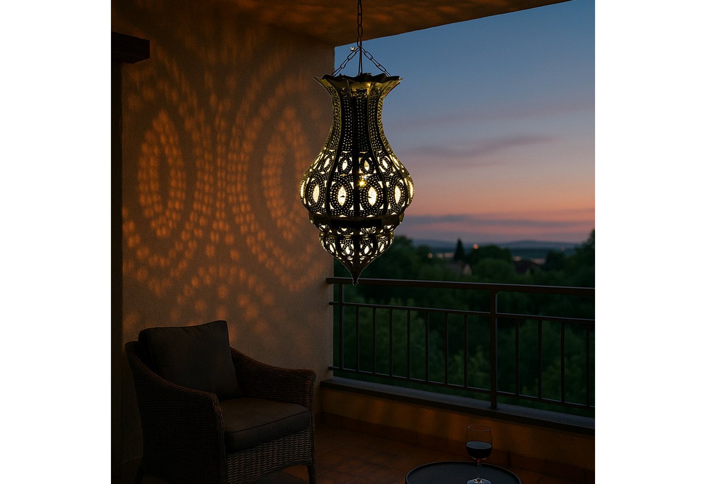 Marrakesch Orient & Mediterran Interior Pendelleuchte Oosterse lamp Djamir, zilver, hoogte 47 cm, Handgemaakt unicum, Handarbeit
