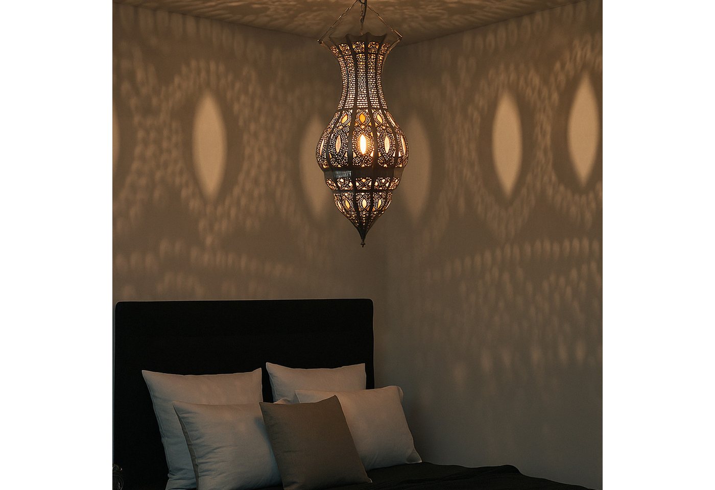 Marrakesch Orient & Mediterran Interior Pendelleuchte Oosterse lamp Djamir, zilver, hoogte 47 cm, Handgemaakt unicum, Handarbeit Bild 5