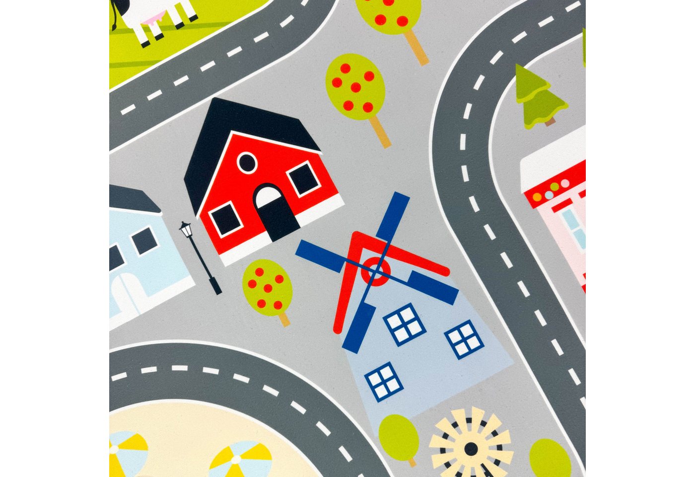Carpetia Kinderteppich Kinderteppich pflegeleicht rutschfest mit Stadt Motiv in Grau, rechteckig, Höhe: 5 mm Bild 3