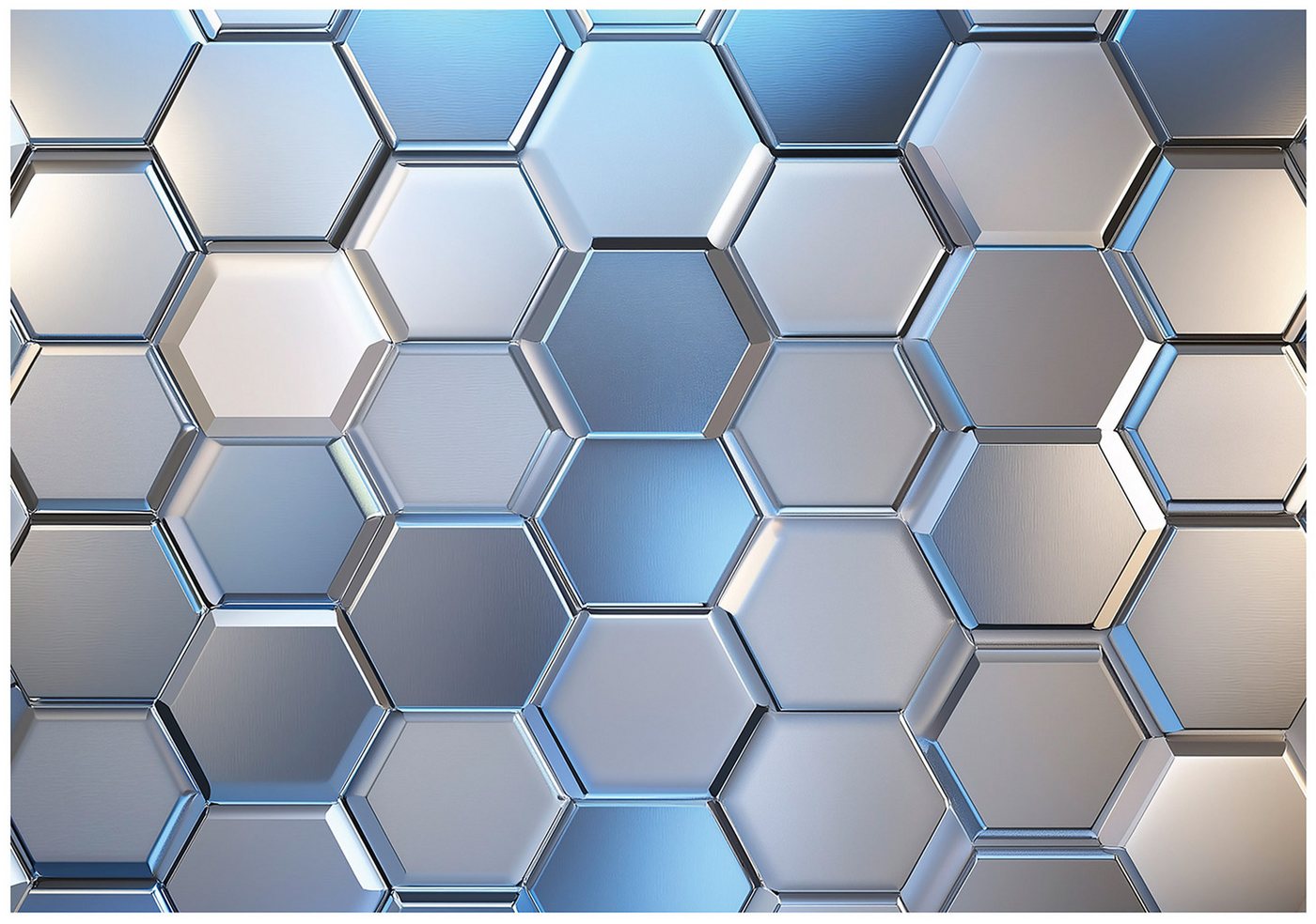 Wallarena Fototapete Vlies Junge Hexagone Gaming Blau Kinderzimmer 400x280 cm, glatt, 400 x 280 cm Bild 3
