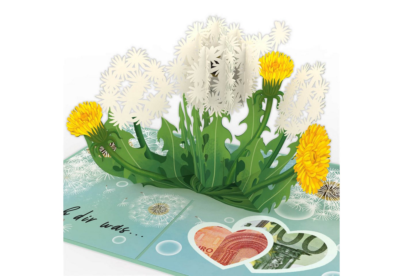 papercrush Geschenkkarte Wunscherfüller, Pop-Up Karte für Geburtstag, Kommunion & Konfirmation, Mit Geldfach, Verschenkfertig, Handgemacht Bild 3