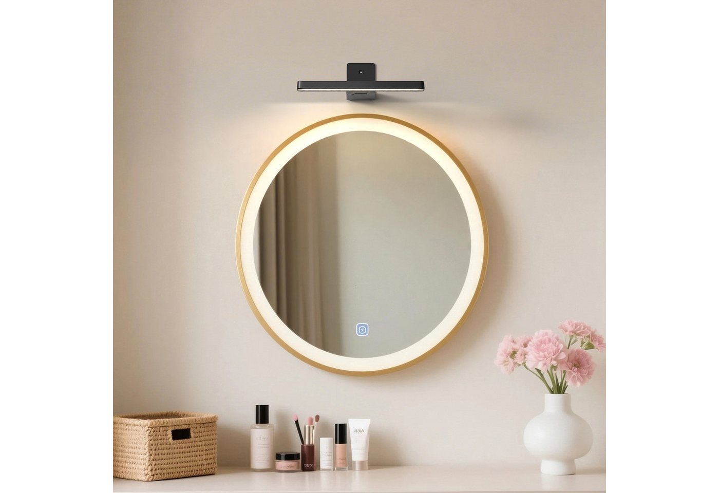 LOHAS-LED LED Bilderleuchte 2er Set, aufladbar kabellos mit 3000 mAh Akku, LED fest integriert, Warmweiß, Tageslicht, Kaltweiß, 1,2W 3CCT stufenlos dimmbar, Touch + Fernbedienung mit Timer