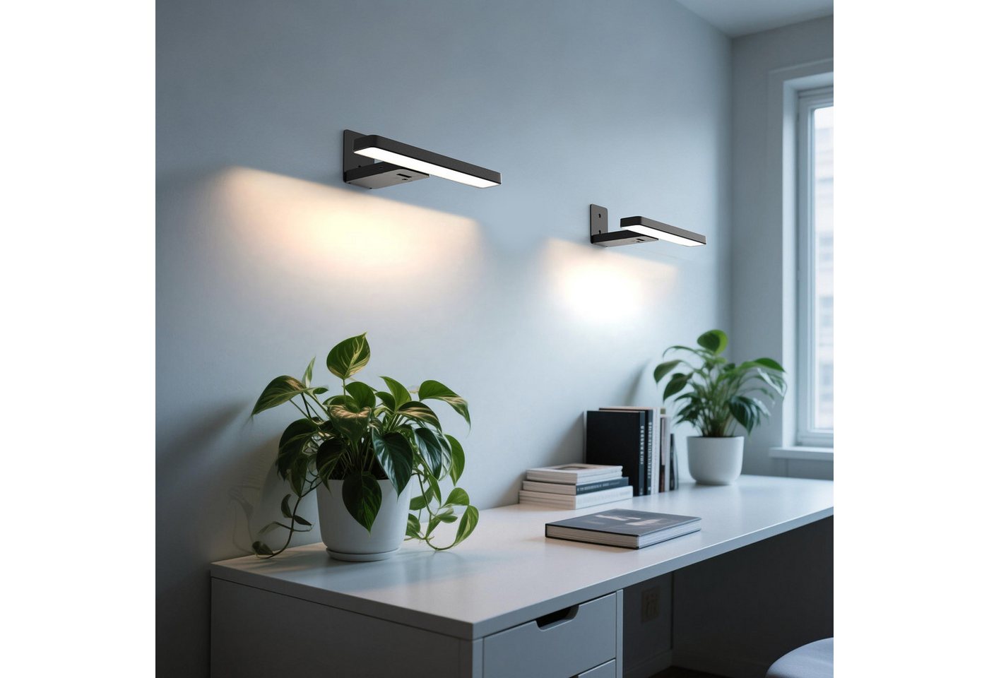 LOHAS-LED LED Bilderleuchte 2er Set, aufladbar kabellos mit 3000 mAh Akku, LED fest integriert, Warmweiß, Tageslicht, Kaltweiß, 1,2W 3CCT stufenlos dimmbar, Touch + Fernbedienung mit Timer Bild 3
