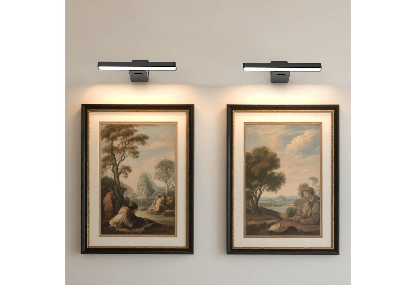 LOHAS-LED LED Bilderleuchte 2er Set, aufladbar kabellos mit 3000 mAh Akku, LED fest integriert, Warmweiß, Tageslicht, Kaltweiß, 1,2W 3CCT stufenlos dimmbar, Touch + Fernbedienung mit Timer Bild 5
