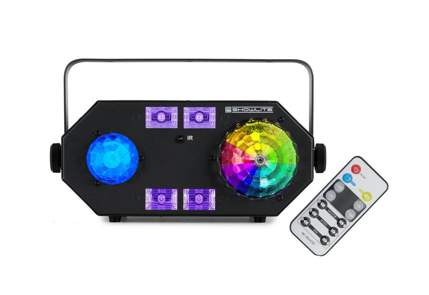 Showlite Discolicht MEL-4 Multi-Effect-Light, LED fest integriert, Farbwechsler, integriertes Mikrofon für Musiksteuerung Bild 5