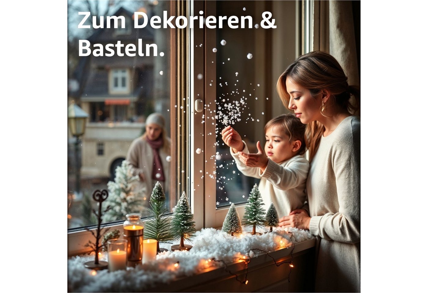 Weihnachtswunder® Streudeko Kunstschnee Dekoschnee weich ca. 1000 ml Schnee Weihnachten Deko, (Packung 1-tlg), weich / fluffig Bild 4