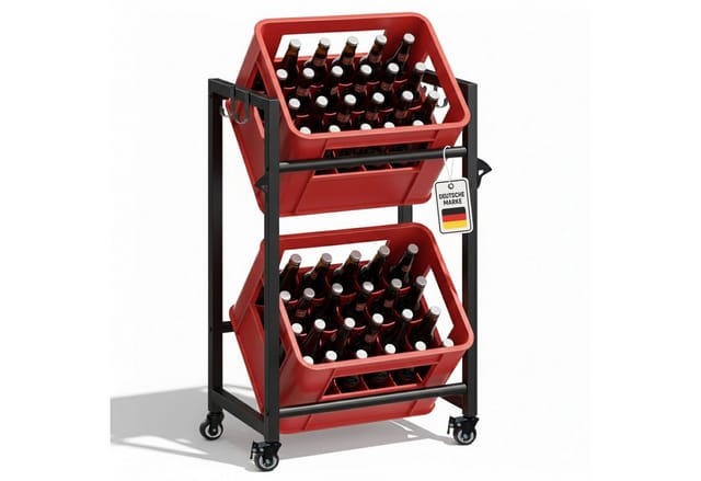 Roxlin Ablageregal Getränkekistenregal für 3/6 Kisten – Metallregal mit Ablage 300 kg, 02-tlg.