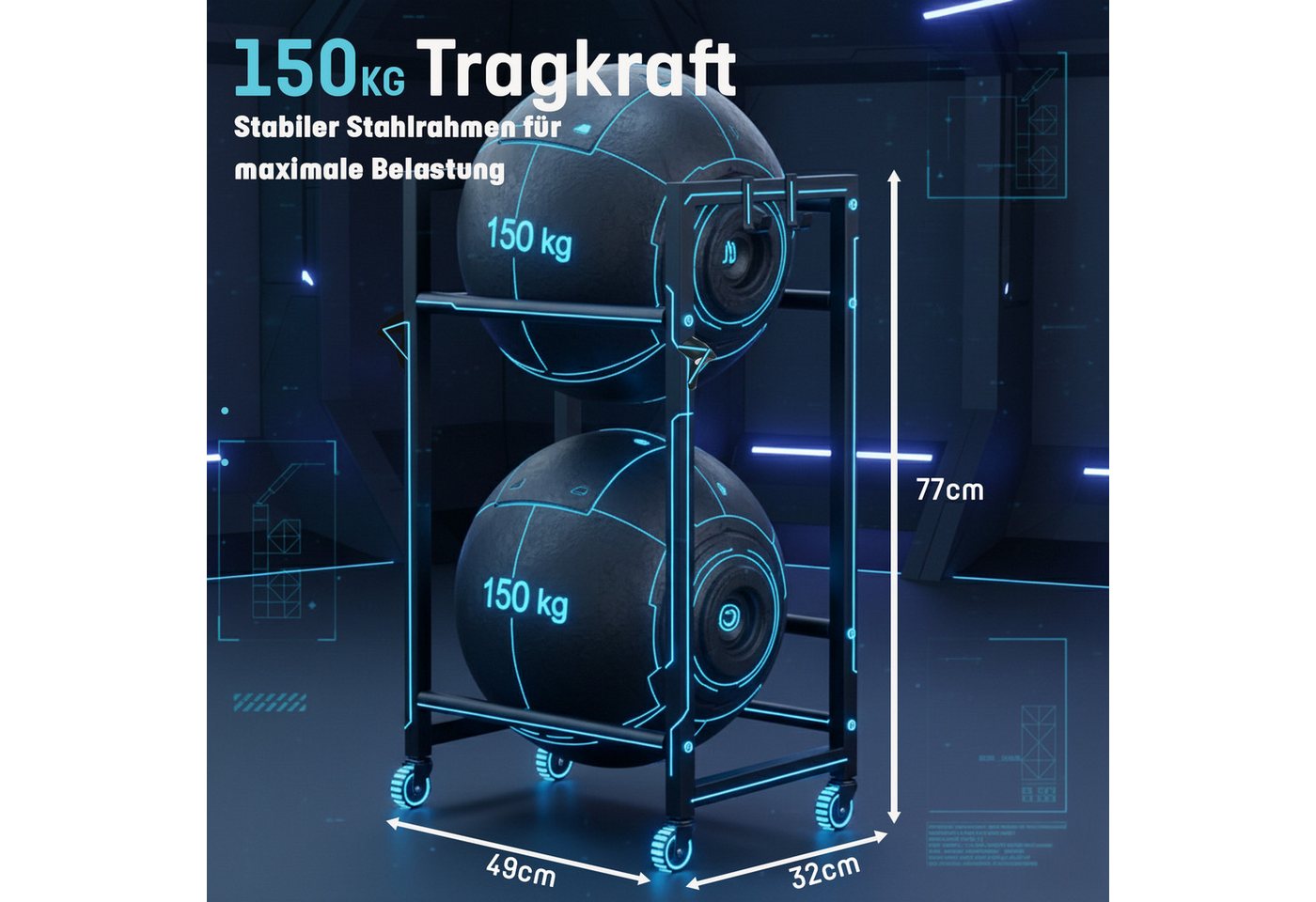 Roxlin Ablageregal Getränkekistenregal für 3/6 Kisten – Metallregal mit Ablage 300 kg, 02-tlg. Bild 4