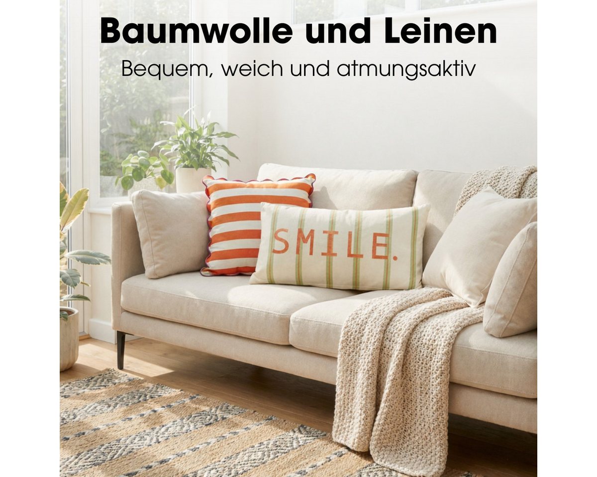 Mica Decorations Zierkissen Mica Decorations Smile Deko Kissen – 55 x 35 x 10 cm