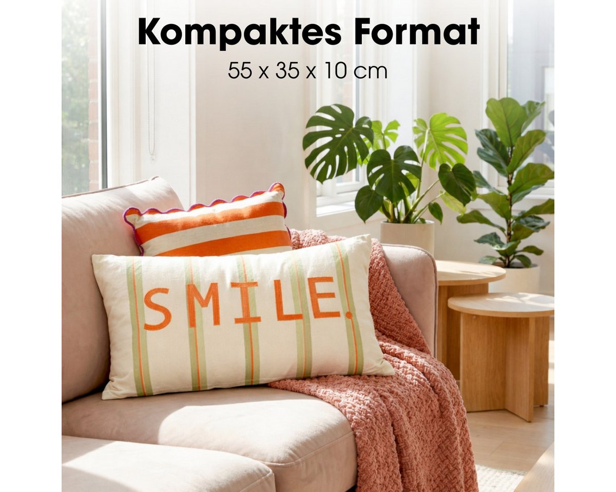 Mica Decorations Zierkissen Mica Decorations Smile Deko Kissen – 55 x 35 x 10 cm Bild 2