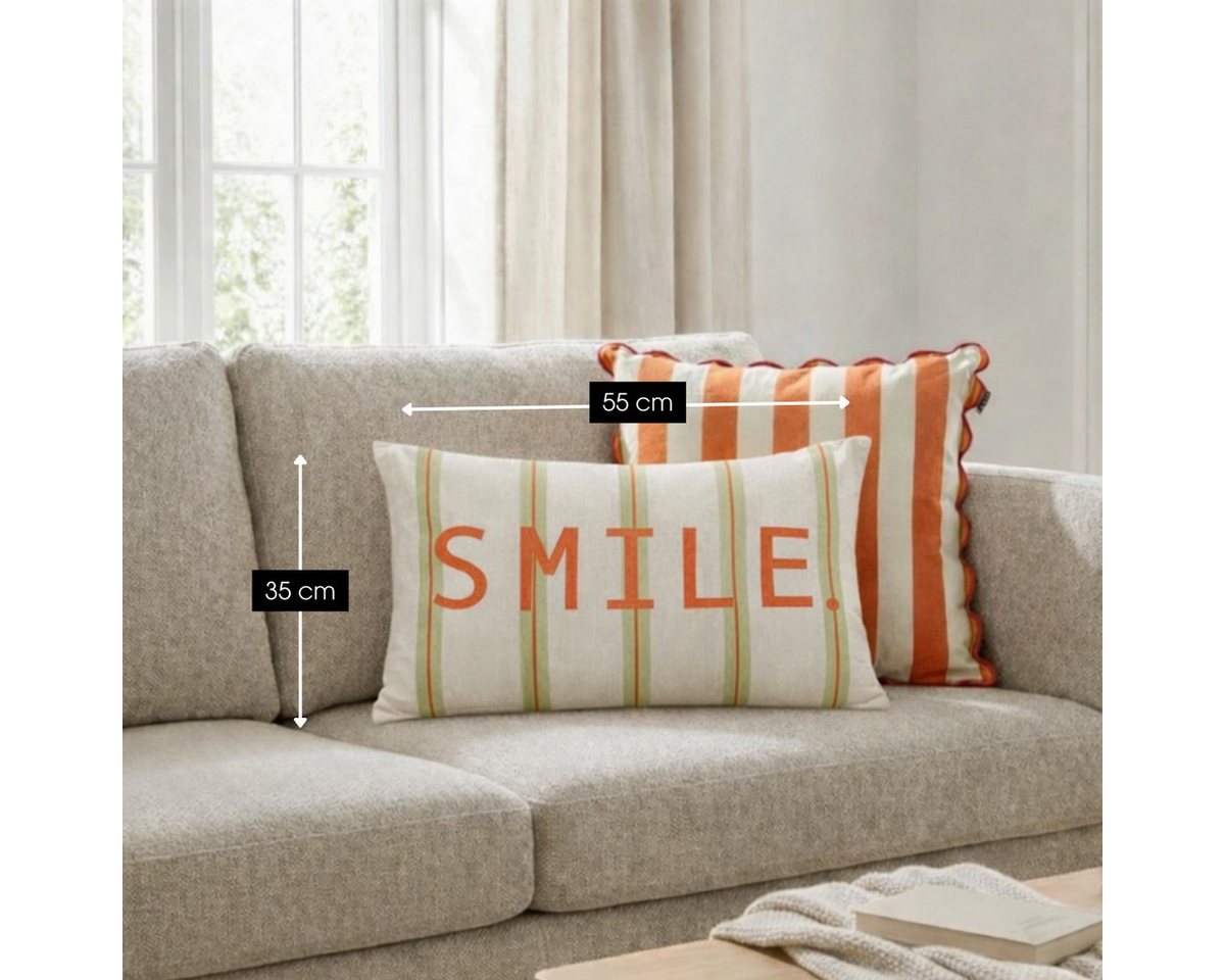 Mica Decorations Zierkissen Mica Decorations Smile Deko Kissen – 55 x 35 x 10 cm Bild 5