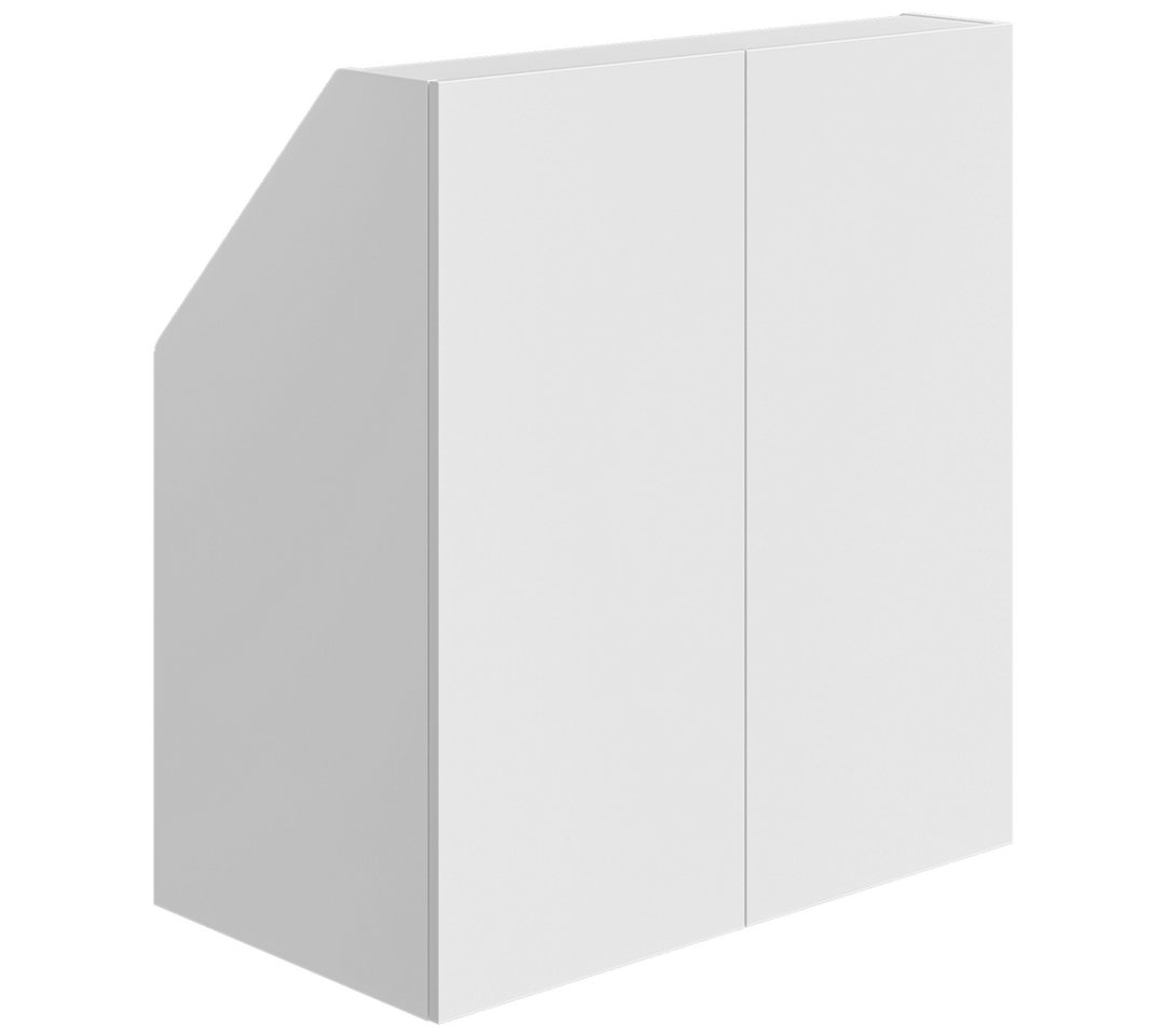 Bellamio Regal Aland Dachschrägenregal mit 45°-Winkel, Regal für Dachschrägen, Weiß, 90 cm breit mit 2 Türen, verfügbar mit & ohne Türen