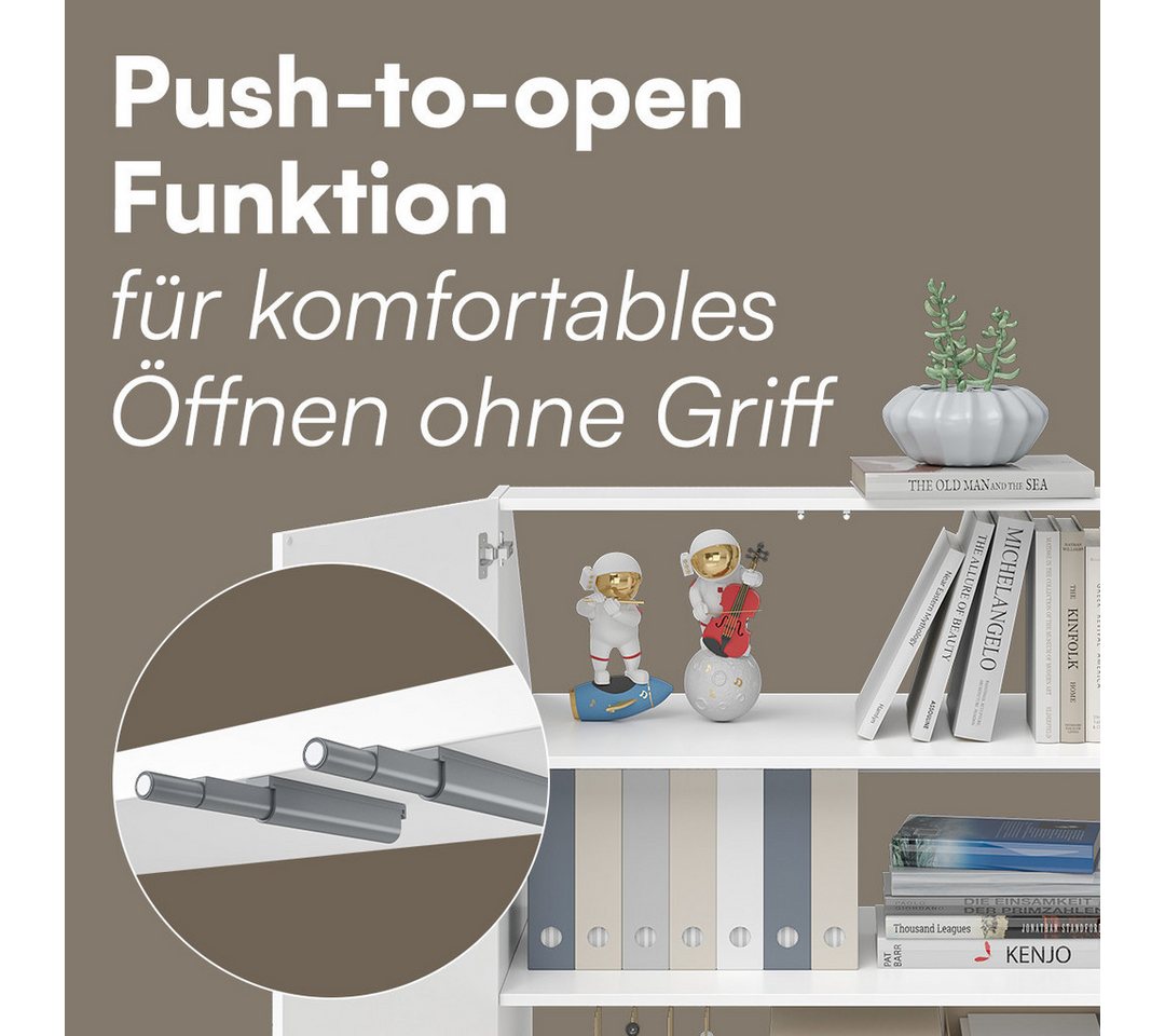 Bellamio Regal Aland Dachschrägenregal mit 45°-Winkel, Regal für Dachschrägen, Weiß, 90 cm breit mit 2 Türen, verfügbar mit & ohne Türen Bild 3