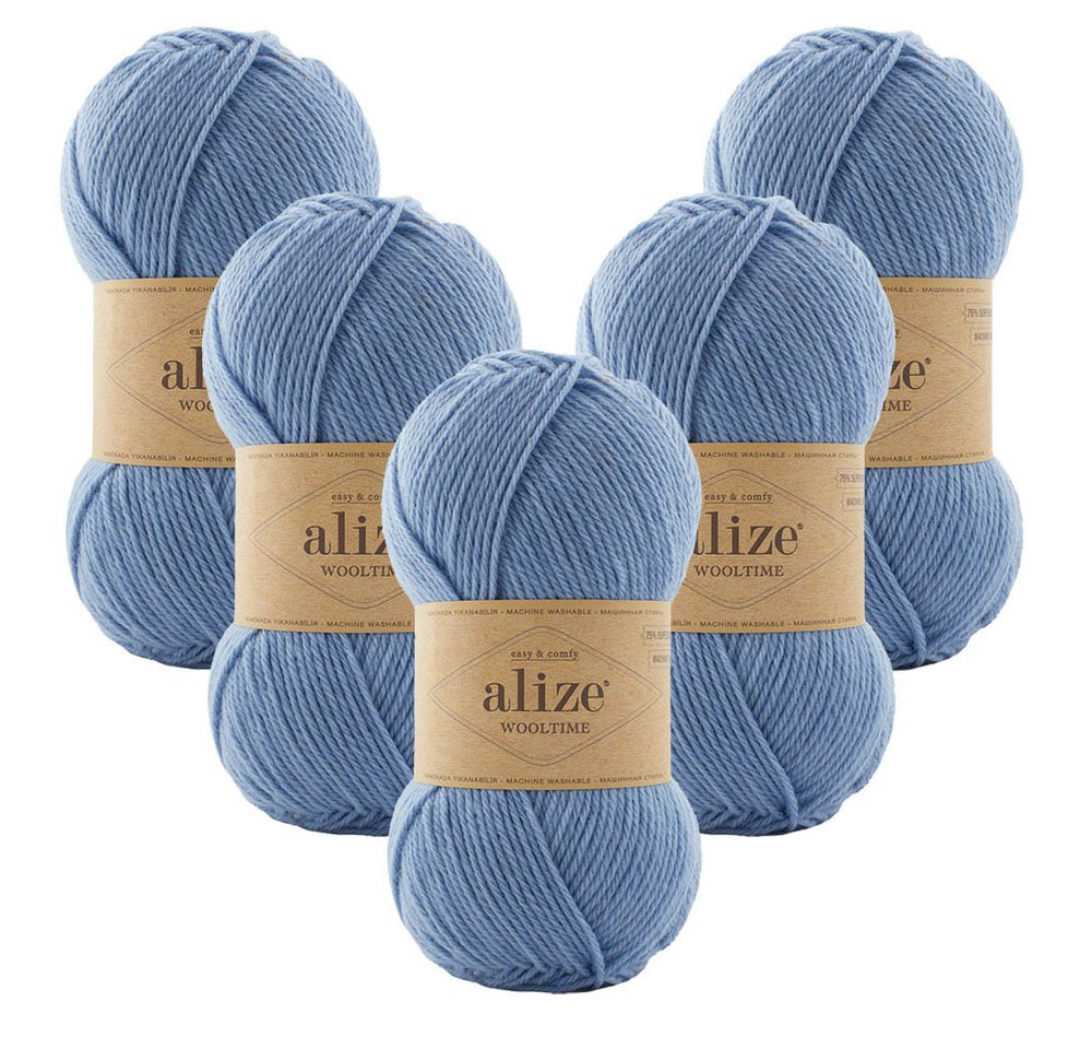 Alize 5 x ALIZE WOOLTIME Häkelwolle, 200 m, Reißfest,Yarn,Handstrickgarn,Strapazierfähig