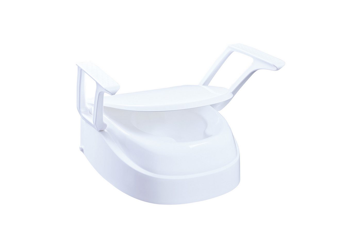 DocMed Toilettensitzerhöhung Universal 3-fach verstellbar mit Armlehnen und Deckel, 37,7 cm, hohe Belastbarkeit, Made in Germany Bild 2
