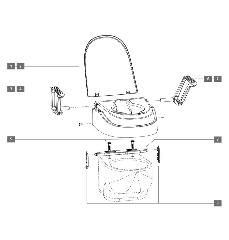 DocMed Toilettensitzerhöhung Universal 3-fach verstellbar mit Armlehnen und Deckel, 37,7 cm, hohe Belastbarkeit, Made in Germany Bild 4