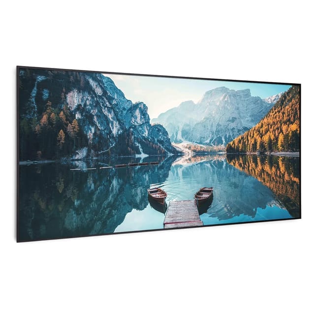 Klarstein Wonderwall Air Art Smart Infrarotheizung Wandinstallation App-Steuerung Motiv See Horizontal 120x60 cm 700 W Schwarz