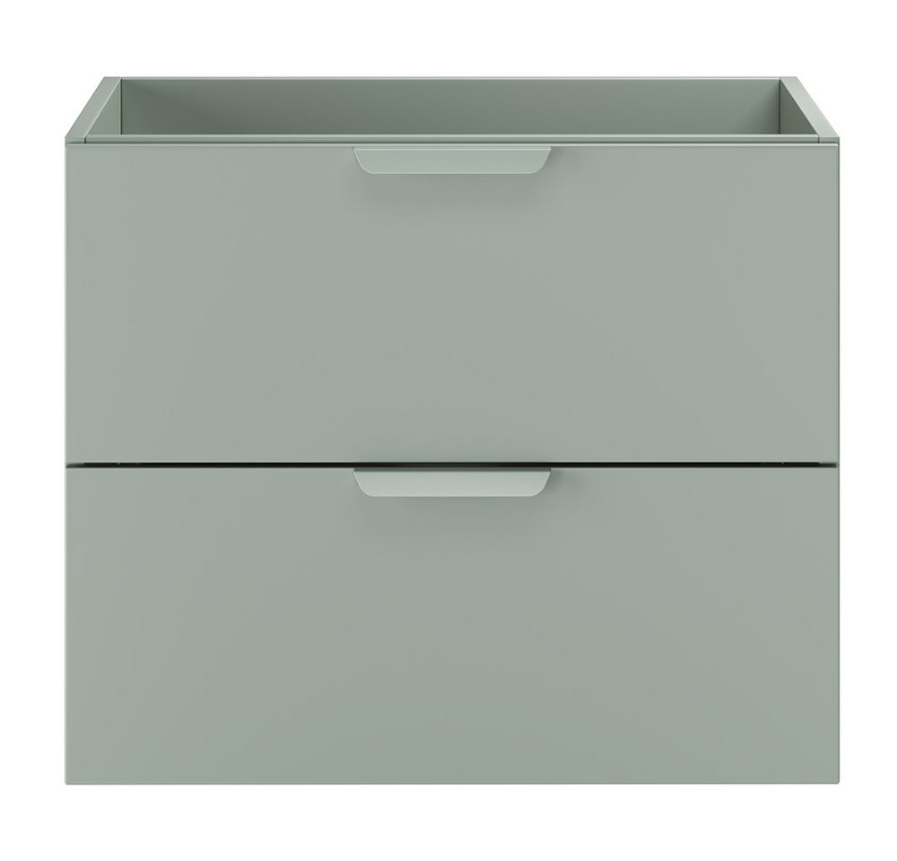 Lomadox Waschbeckenschrank ALASSIO-56 Waschtischunterschrank, 60cm, Grün matt, 2 Schubladen