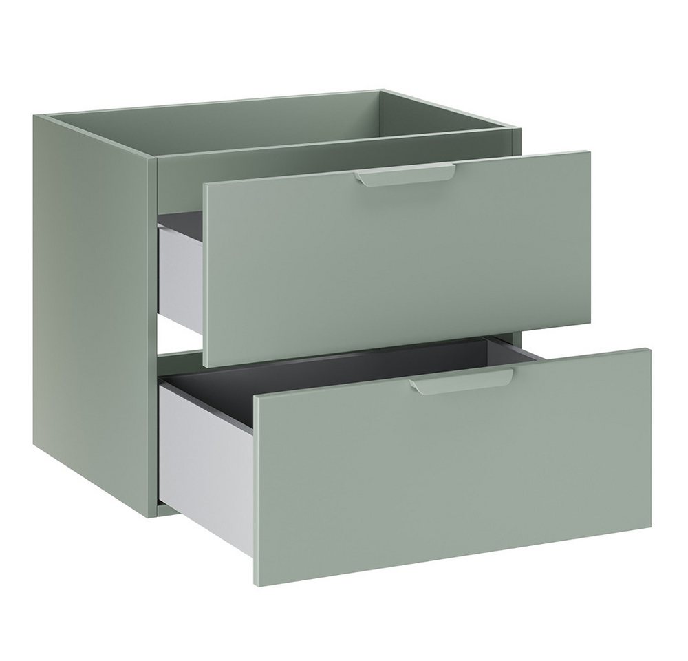 Lomadox Waschbeckenschrank ALASSIO-56 Waschtischunterschrank, 60cm, Grün matt, 2 Schubladen Bild 5