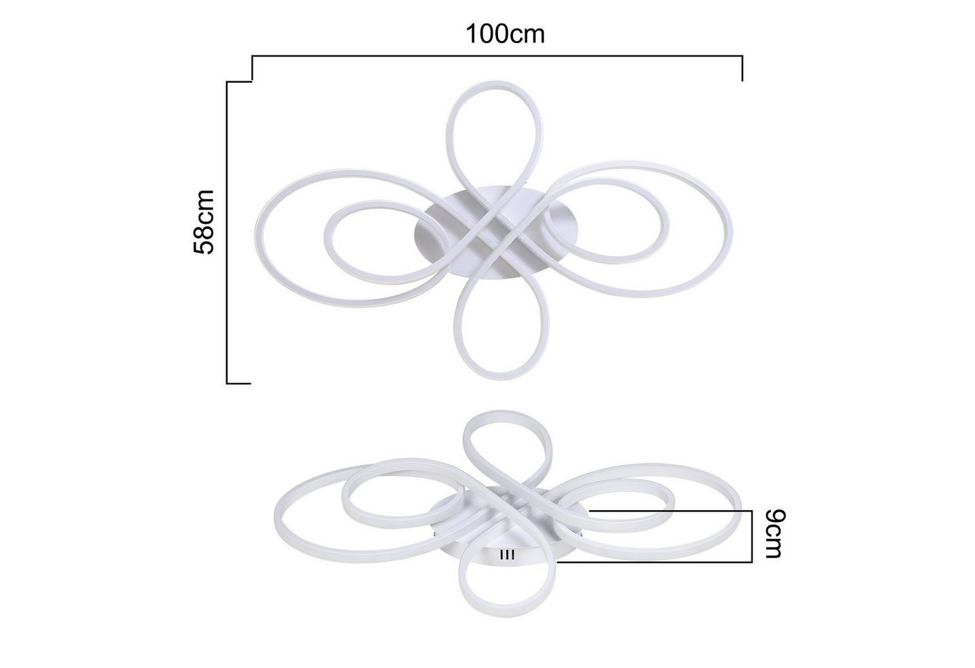 ZMH LED Deckenleuchte Wohnzimmer Modern Schmetterlingforming, Hochwertige Material, LED fest integriert, Warmweiß-Neutralweiß-Kaltweiß, Design Deckenbeleuchtung Groß für Esszimmer Büro Küche Bild 2