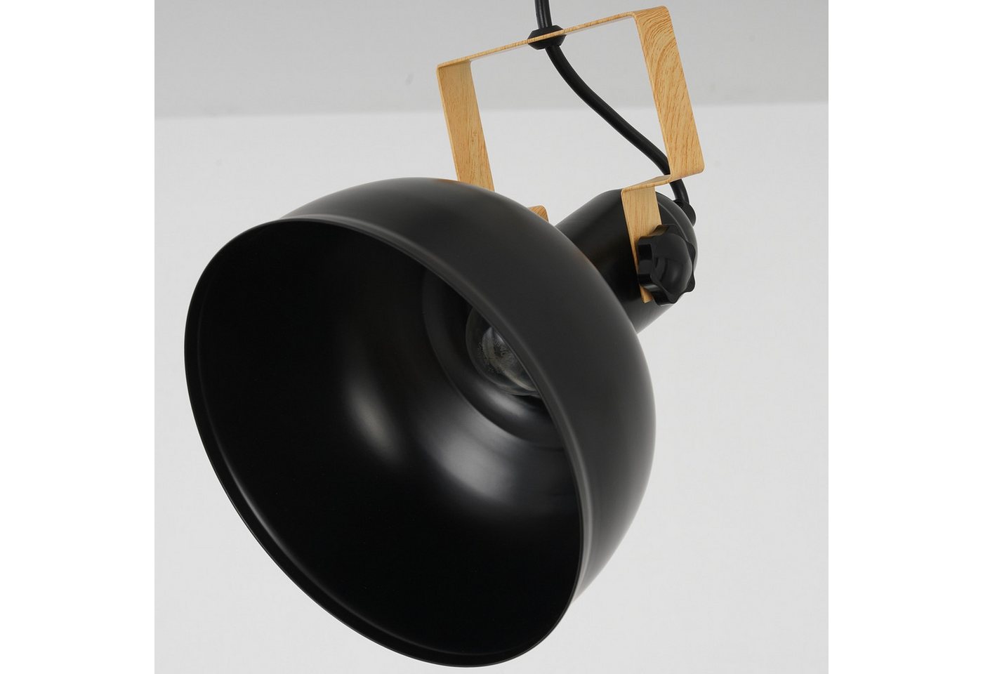 ZMH Pendelleuchte Esszimmer 1/3 Flammig Schwarz Hängeleuchte Industrial E27 Eisen Flur, MAX.25W, ohne Leuchtmittel Bild 5