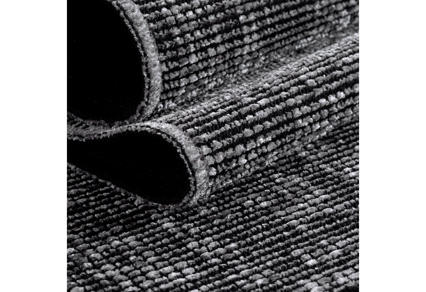 KADIMA DESIGN Wollteppich KOFEL Wohnzimmer Waschbar Schlafzimmer Wohnzimmerteppich Esszimmer, Läufer, Höhe: 9 mm, Grau, 80x150 cm, Modern Esszimmerteppich Einfarbig Uni Waschbar Bild 3