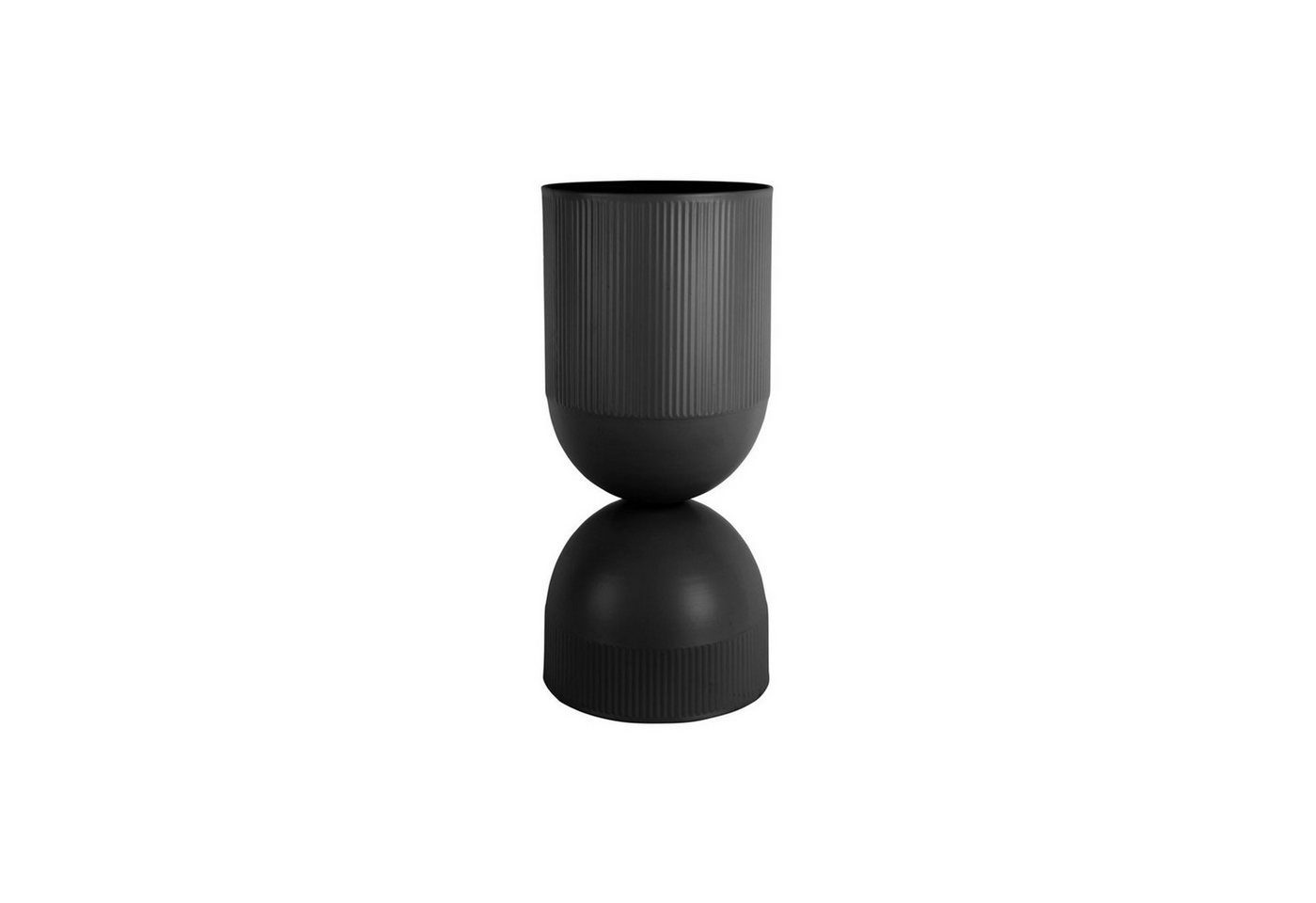 Present Time Blumenständer Blumenständer Pflanzständer Metall schwarz braun grau 55 cm (1 St), Rillenoptik Bild 2