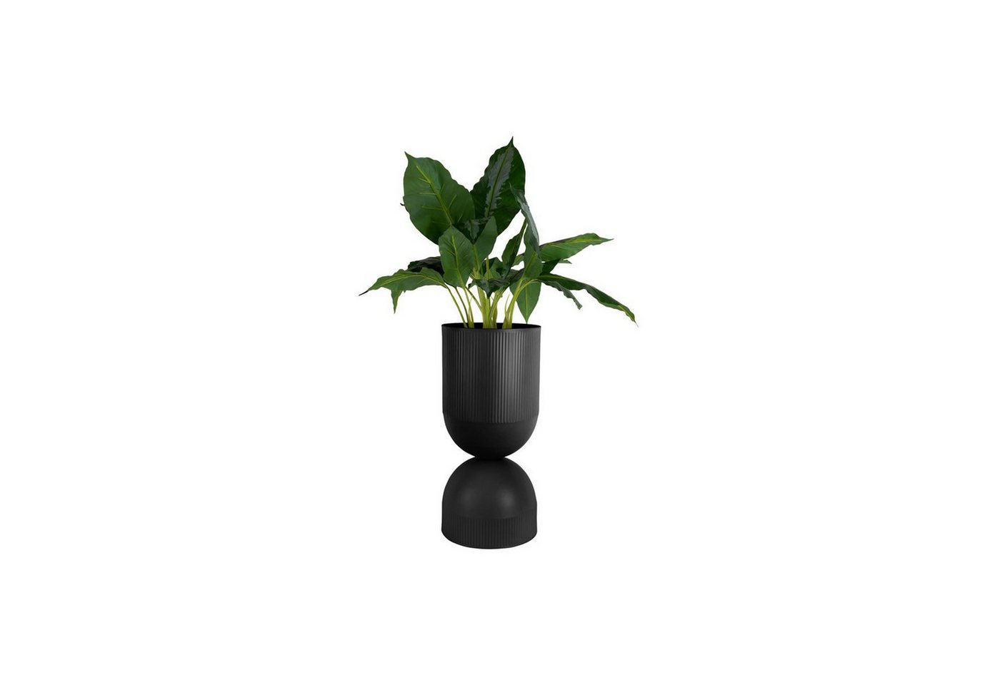 Present Time Blumenständer Blumenständer Pflanzständer Metall schwarz braun grau 55 cm (1 St), Rillenoptik Bild 3