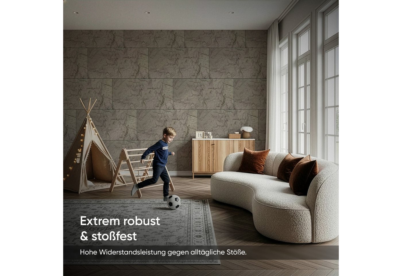 IZODEKOR 3D Wandpaneel PU Steinoptik 60x120 cm, 5 cm dick, Wandverkleidung Innen, BxL: 60x120 cm, 0,72 qm, (0,72 m) 3D Steinoptik, wasserfest, einfache Selbstmontage, wetterbeständig