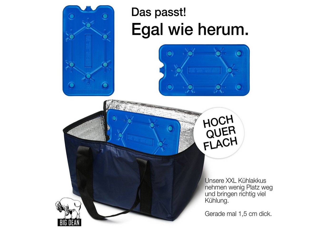BigDean Kühlakku 8x Flache Kühlakkus je 400ml 12h Kühlung für Kühltasche & Kühlbox Bild 2
