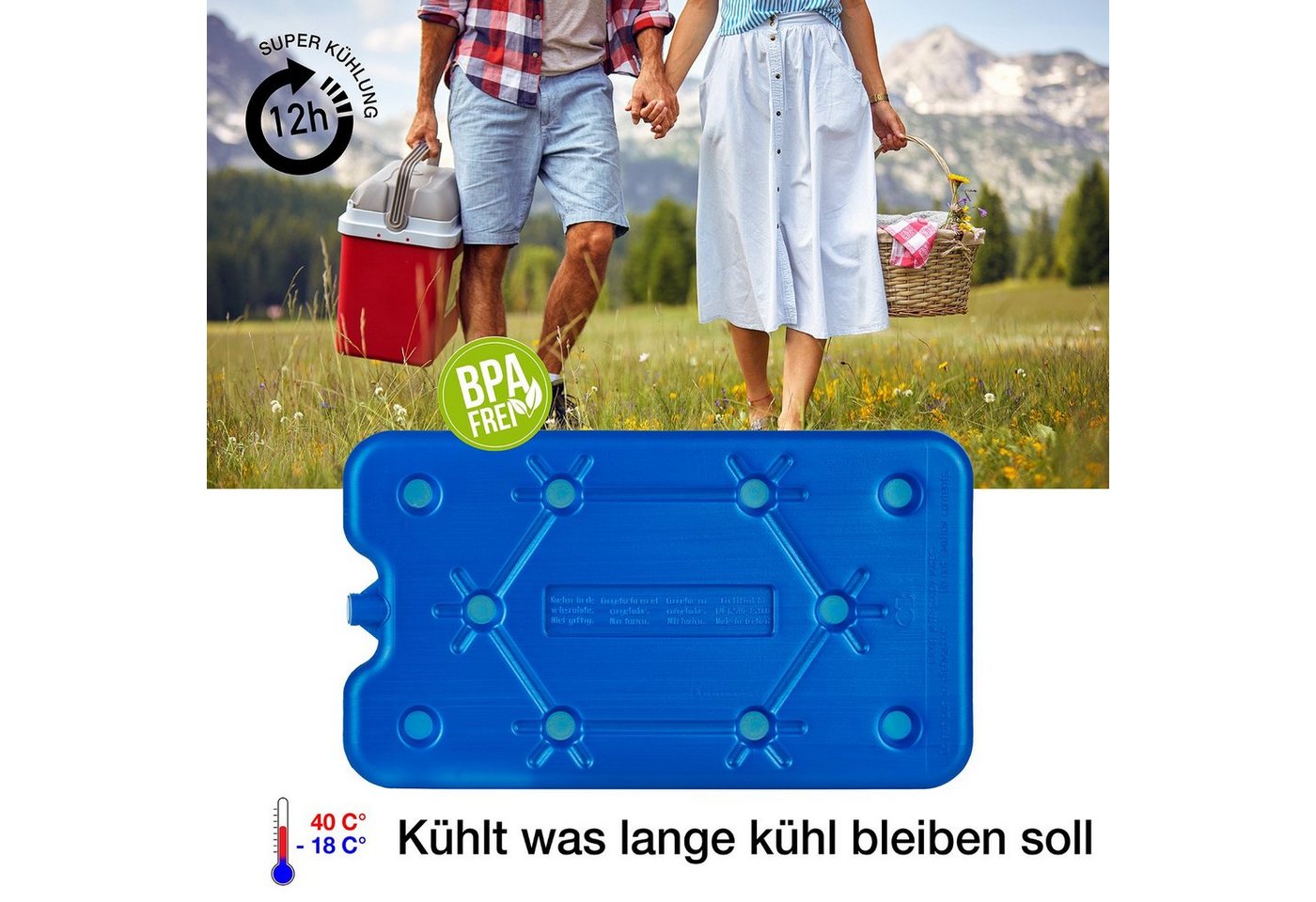 BigDean Kühlakku 8x Flache Kühlakkus je 400ml 12h Kühlung für Kühltasche & Kühlbox Bild 4