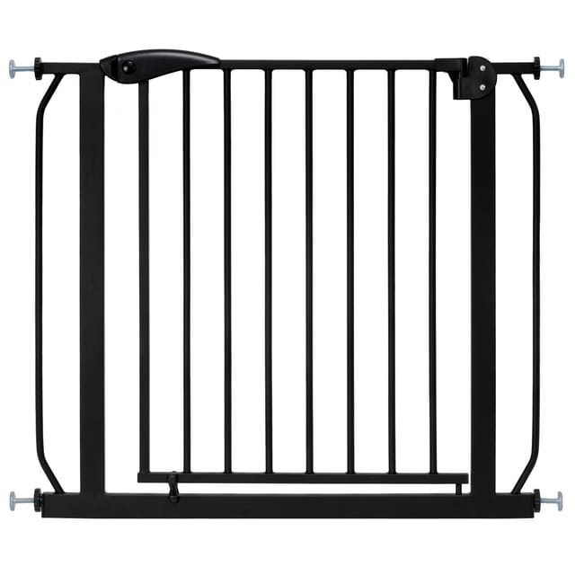 ib style Türschutzgitter Berrin XXL 85-185cm Treppenschutzgitter Extra Breiter Durchgang Ohne Bohren Schwarz 150-160 cm